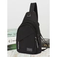 thumbnail image 5 of Gustave Oxford Sling Bag Crossbody Backpack for Men Women Small Casual Chest Bags Travel Hiking Daypack with Adjustable Shoulder Strap "Black & Gray", 5 of 10