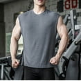 thumbnail image 2 of Qertyioot Débardeur Sport Léger Sans Manches pour Hommes, Bande Filetée, Col Rond Extensible, 2 of 10