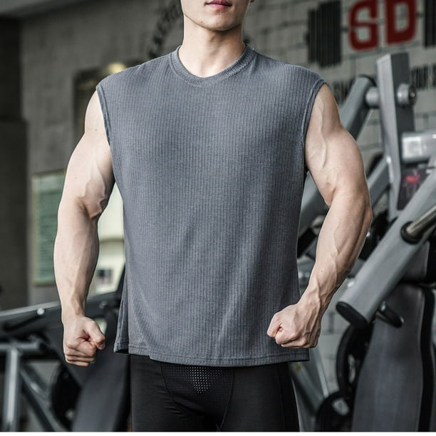 pstuiky Camisetas sin mangas, Camiseta deportiva sin mangas para hombre con cuello redondo, tiras roscadas y muy elástica Tops elegantes para mujer xxxl