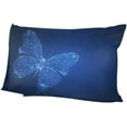 thumbnail image 6 of Butterfly On Network Hud Velvet Oblong Lumbar Plush Throw Pillow Cover/Shams Cushion Case - 20x26in - Decorative Invisible Zipper Design for Couch Sofa Pillowcase Only, 6 of 7