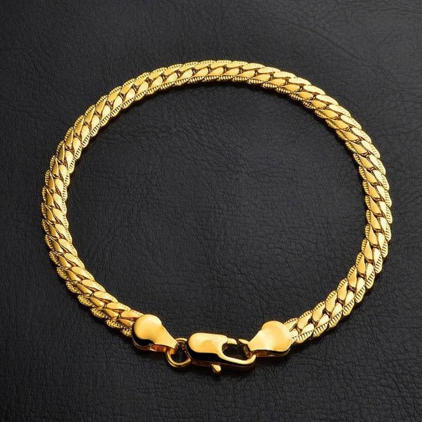 Joyería de latón puro bañado en oro de 18 quilates y plata, delicado collar y pulsera de borde completo de 5 mm