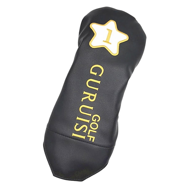 Funda de cuero sintético para palo de golf, antideslizante, impermeable y antiarañazos, de madera 1 Negro 14.6x5.9 pulgadas