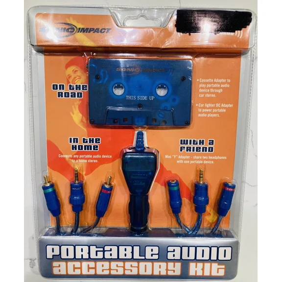 VIGOR- Sonic Impact Portable Audio Accessory Kit Cassette Adapter Model #5067 New