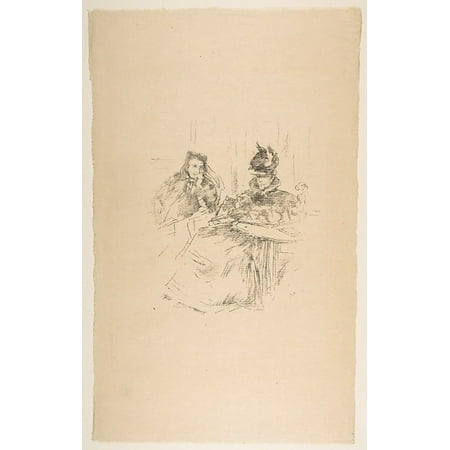 Afternoon Tea Poster Print by James McNeill Whistler (American Lowell Massachusetts 1834  “1903 London) (18 x