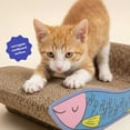 thumbnail image 4 of Oodles Fish-Shaped Multicolored Durable Corrugated Cardboard Cat Scratching Pad, One Size, 4 of 13
