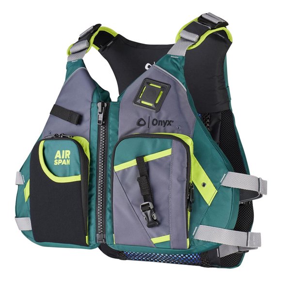 Onyx Outdoors Life Vest 123200-400-040-23 Air Span Angler; Medium/Large; Green; Single; For Paddling Kayak Fishing