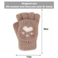 thumbnail image 2 of Knitted plush flap gloves Winter half finger gloves Women's cute gloves, 2 of 6
