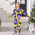 thumbnail image 6 of Yellow Purple Leopard Pattern One Piece Pajamas Soft Jumpsuit Cozy Sleep and Play Romper Zipper and Pockets 7-8T, 6 of 8