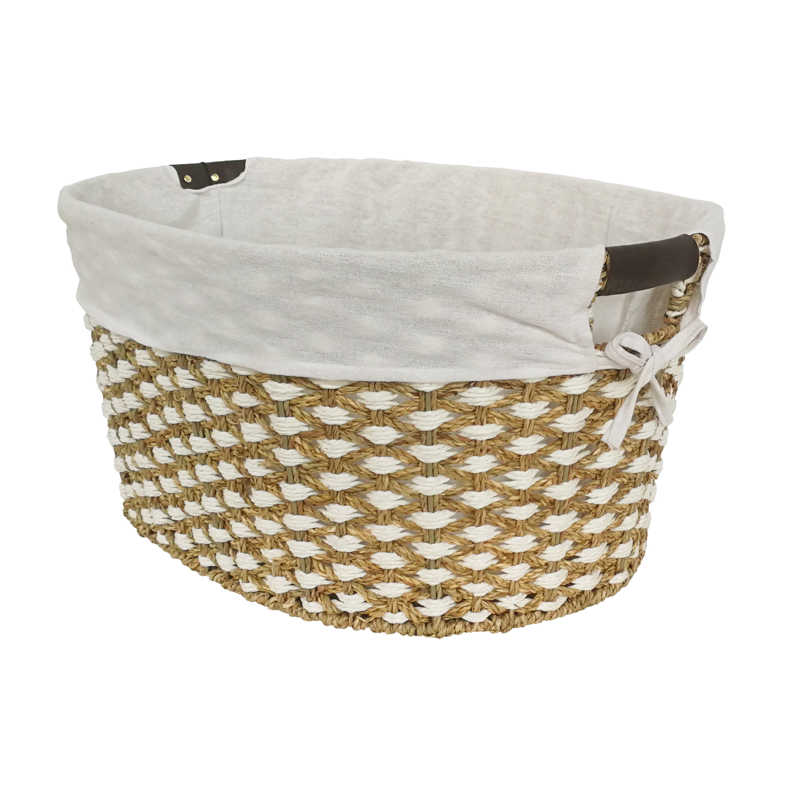 Storage Basket Laundry Basket with Lid Cover Seagrass 4-Square