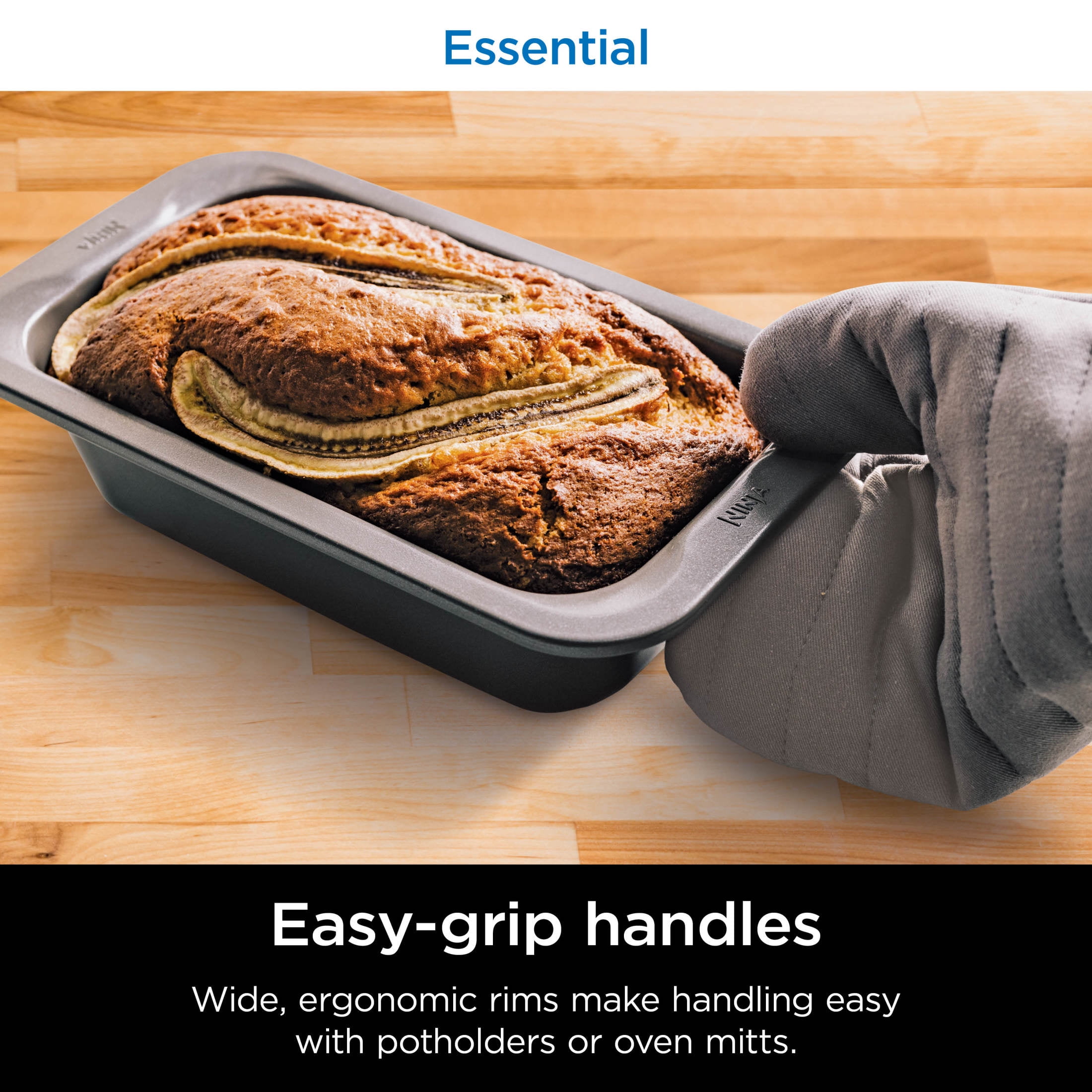 (2 pack) Ninja Foodi NeverStick Essential 5" x 9" Aluminum Loaf Pan