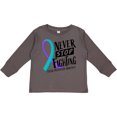 thumbnail image 3 of Inktastic Never Stop Fighting Suicide Prevention Awareness Ribbon Boys or Girls Long Sleeve Toddler T-Shirt, 3 of 5