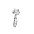 thumbnail image 4 of HeartsAndYou 5ct Princess Cut Moissanite Royal Halo Engagement Ring for Women 18k White Gold over Silver, 4 of 9