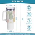 thumbnail image 3 of SKYSONIC 40oz Tumbler with Handle and Straw-Double Wall Vacuum Reusable Stainless Steel Insulated Water Bottle Mothers Day GiftsFresh Blue Yellow Pineapples, 3 of 7