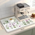 thumbnail image 4 of Dish Drying Mat, Multiple Usage Coffee Bar Mat, Kitchen Counter Mat, Absorbent Hide Stain Rubber Backed Dish Drying Pad(16.1"x24.1", 2-Row Flower), 4 of 6
