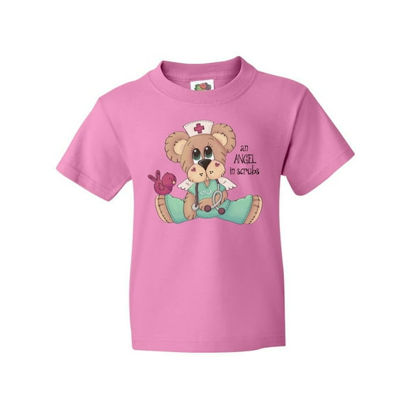 Inktastic CNA an Angel in Scrubs Teddy Bear Youth T-Shirt