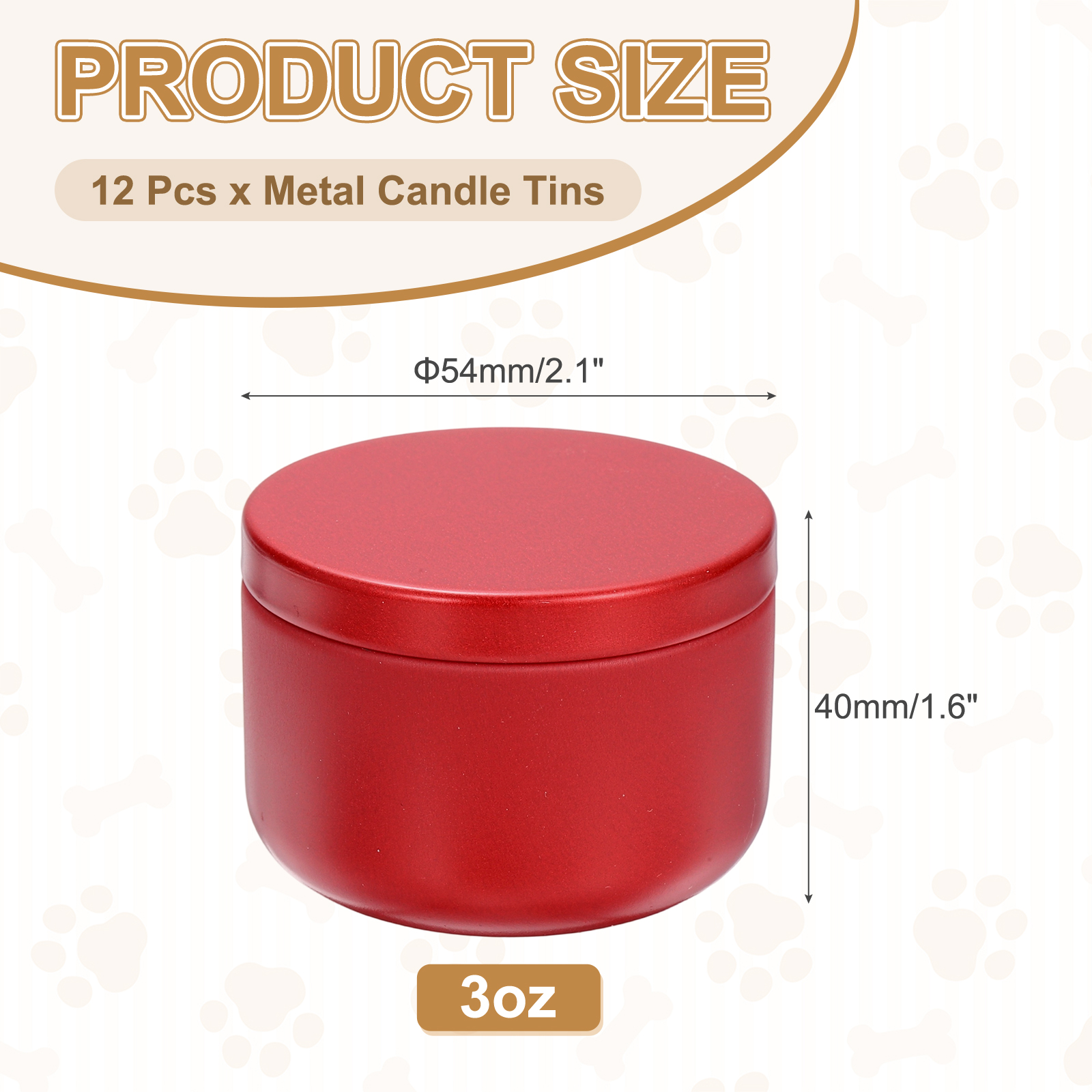 3oz Candle Tins, 12pcs Metal Candle Tins Jars with Lids Round Empty Tin Can Containers Bulk for Storage Tea and Making DIY Arts Crafts Christmas Gifts, Wine Red
