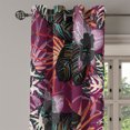 thumbnail image 3 of Ambesonne Tropical Grommet Curtain, Jungle Leaves Exotic Print, 50"x120", Dark Fuchsia and Dark Grey, 3 of 5