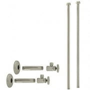 Westbrass Faucet Kit - 1/2 in. IPS x 3/8 in. OD x 20 in. Bullnose in Satin Nickel