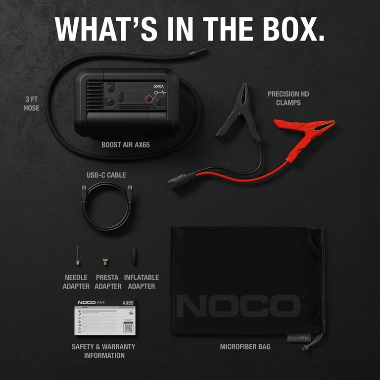 NOCO Boost Air AX65: 2000A Jump Starter with 22A 100 PSI Air