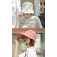 thumbnail image 6 of Large Brim Sun Hats for Women, Sun Protection Hat, 2 in 1 Removable Wide Brim Zip-Off Beach Hat Bow Decors Open Top Summer Sun Protections Visors Hat, Pink, 6 of 6