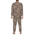thumbnail image 5 of Mens Pajamas Set - Paisley Pattern No.90127 Comfy Long Sleeve Button Up Pajama Sets for Men 2 Piece, Soft Sleepwear Nightwear Pjs Lounge Sets for Men with Pockets, 5 of 5