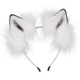 thumbnail image 1 of Peluche Orejas sintética Diadema Disfraces Disfraz Pinza de pelo Regalo Halloween Cosplay Rendimiento Vestir Espectáculos Blanco Colco Sombreros, 1 of 7