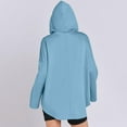thumbnail image 6 of Womens Fashion Half Zip Pullover Hoodies Oversized Fit Comfy Fleece Lined Cotton Plain Hooded Sweatshirt Tops (XL, Blue), 6 of 7