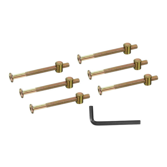 Uxcell 6 Set Bunk Bed Bolts and Nuts, M6x80mm Hex Drive Socket Cap Screws Nuts for Beds Headboards Chairs Furniture
