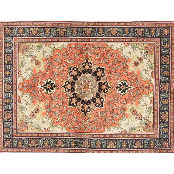 Ahgly Company Machine Washable Indoor Rectangle Traditional Brown Red Area Rugs, 5' x 8'