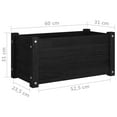 thumbnail image 2 of vidaXL Garden Planters 2 pcs Black 23.6"x12.2"x12.2" Solid Wood Pine, 2 of 9