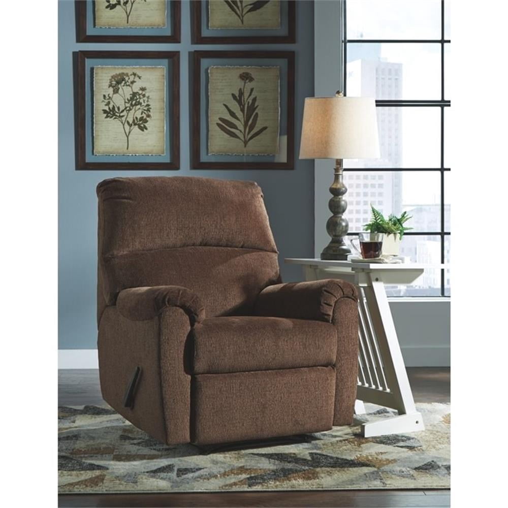 Signature Design by Ashley Nerviano Zero Wall Recliner in Chocolate