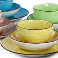 thumbnail image 2 of Elama Sebastian 18 Piece Double Bowl Stoneware Dinnerware Set in Assorted Colors, 2 of 8