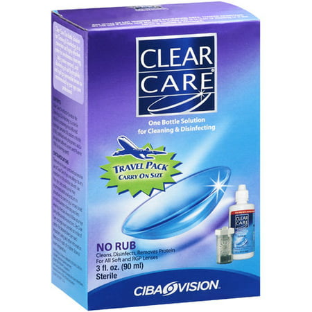 Alcon Clear Care Triple Action Cleaning & Disinfecting Solution Travel Pack, 3 fl oz