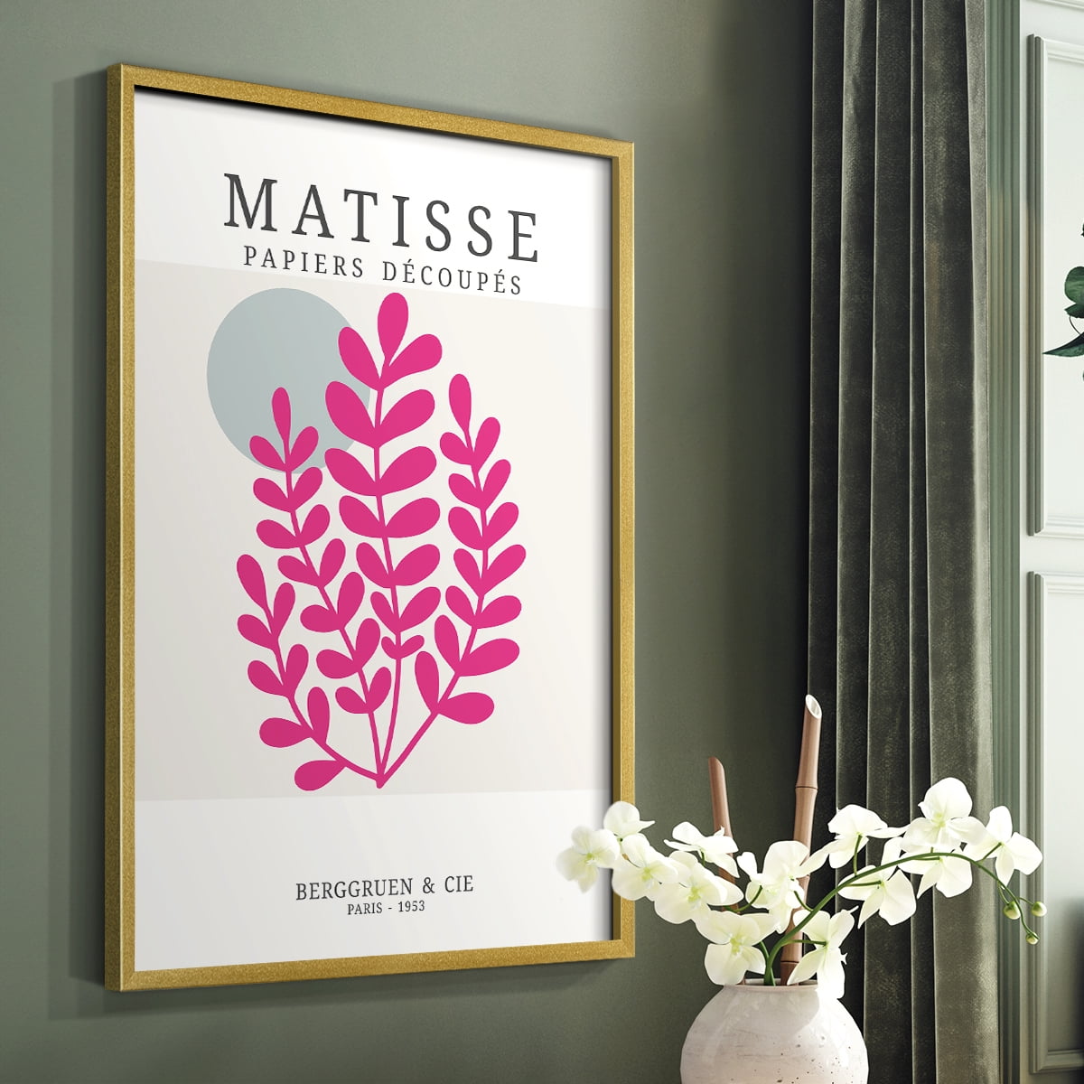 Matisse CDXXI in Gold Solid Wood Framed Print No Nail Hanging