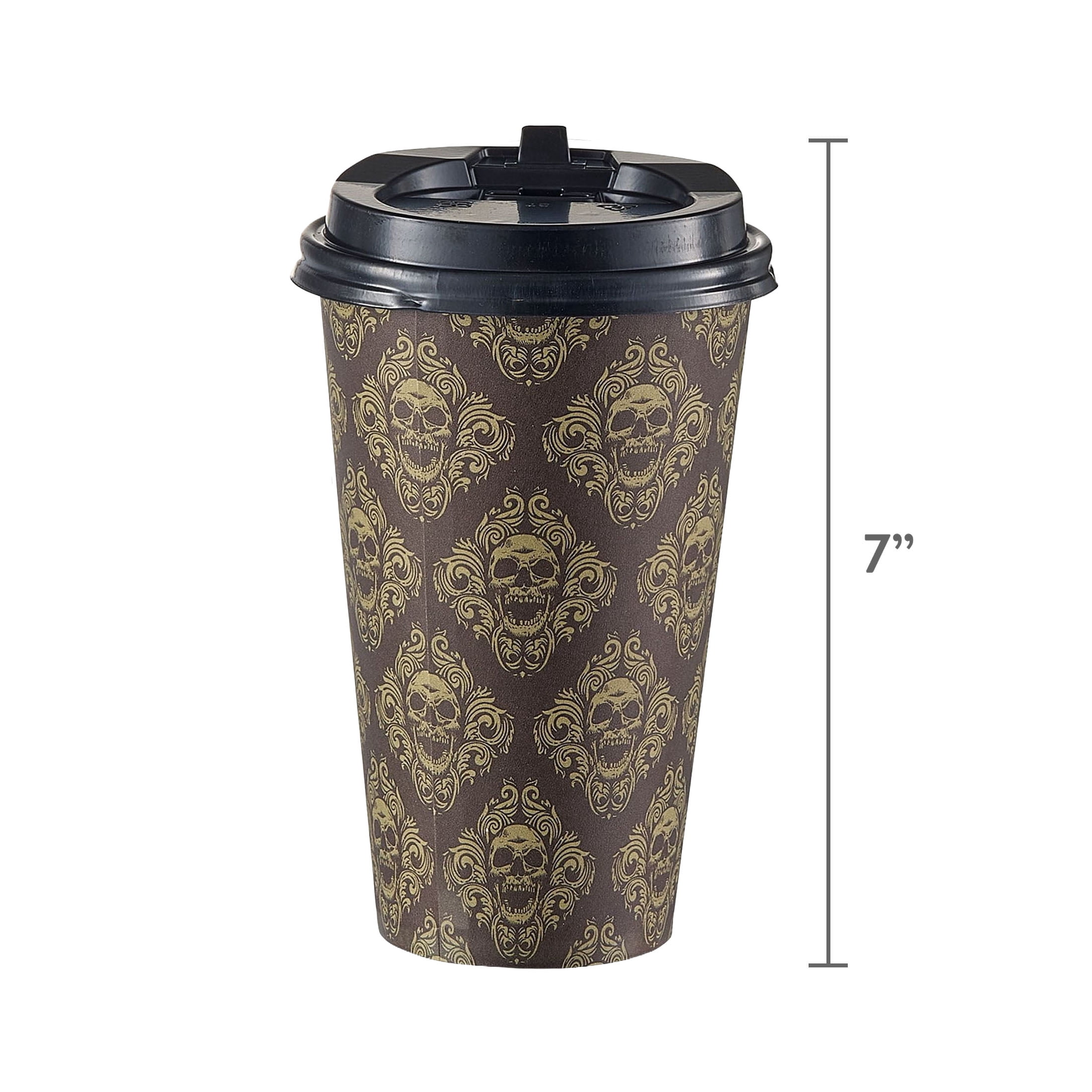 Dead Inside but Caffeinated To-Go Coffee Cups with Lids, Multicolor, 17 fl oz, 8 Count, Halloween by Way To Celebrate
