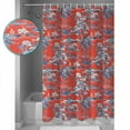 thumbnail image 3 of 72x78 Inch Shower Curtain Red Garden Bathroom Decor Waterproof Fabric Bathtub Bath Curtains Decorative Modern Art Retro Building Trees Landscape Extra Long Shower Curtain Set with Hooks, 3 of 6