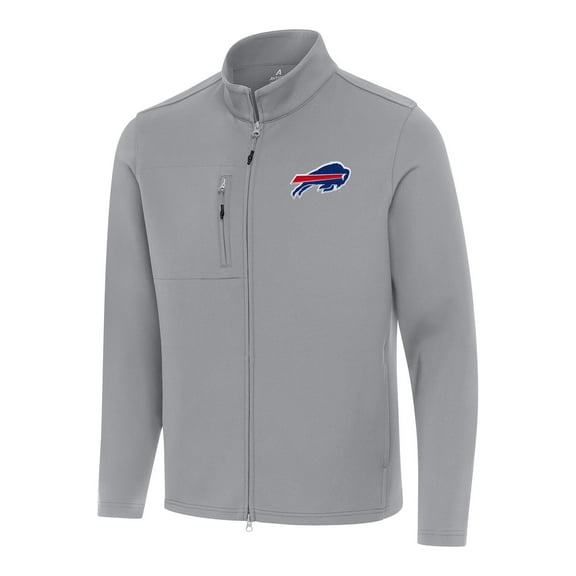 Men's Antigua Gray Buffalo Bills Objection Full-Zip Jacket