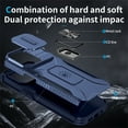 thumbnail image 6 of ELEHOLD for iPhone 14 Heavy Duty Case Shockproof Anti-Scratch with Built-in Magnetic Rotation Ring Holder Stand Case,Rugged Non-Slip Slide Lens Protector Hard Case Cover, blue, 6 of 8