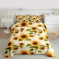 thumbnail image 2 of Manfei Retro Rustic Sunflower Bedding Comforter Set,Country Flower Floral Twin Comforter Sets,Yellow Beige Green Bedding Set For Men Women,Luxury Bedroom Decor,2pcs, 2 of 8