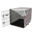 thumbnail image 3 of Love Dog Crate Cover, Graffiti Style Love Word with Hearts Couple Date Romantic Feelings Theme, Easy to Use Pet Kennel Cover for Dogs, 35" x 23" x 27", Magenta Ivory Pale Green, by Ambesonne, 3 of 6