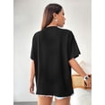 thumbnail image 3 of T-Shirt Graphique Floral pour Femmes, Col Rond Décontracté Manches Courtes, Polyester Tricoté 95 % Spandex Mélange 5 %, Longueur Régulière, Toutes Saisons - Tee 180gsm pour Adulte, Hommes, Femmes, Adolescent, Adolescent, 3 of 5