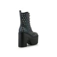 thumbnail image 3 of Reflective Brogue Spiked Women's Festival Rave Combat Ankle Boots in Multi, 3 of 4