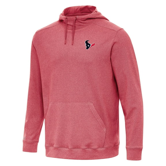 Men's Antigua Heather Red Houston Texans Cloud Pullover Hoodie