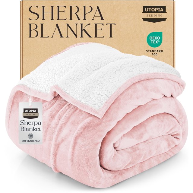 Manta Utopia Bedding Sherpa Twin Rosa 152 x 203 cm