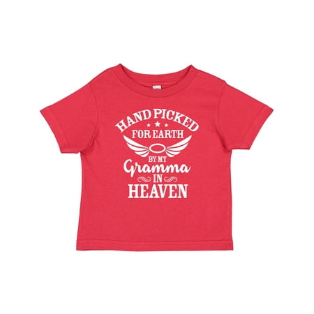 

Inktastic Handpicked for Earth By My Gramma in Heaven with Angel Wings Boys or Girls Baby T-Shirt