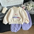 thumbnail image 2 of TAIAOJING Boys Girls Fuzzy Pants Set Outfits Kids Toddler Sleepwear Pajama Set Winter Warm Sleepwear Set Tops+Pants Outfits 3-4 Years, 2 of 3