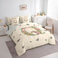 thumbnail image 2 of Catabedysis Personalized Letter Gifts 7-Piece King Bedding,Cute Bowknot Alphabet Q King Bed in a Bag,Light Gray Reversible For Girls, 2 of 7