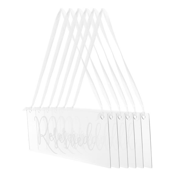 FRCOLOR 6Pcs Reserved Chair Sign Reserved Seating Holder Acrylic Tag Hanging Reserved Sign for Wedding Parties Events