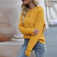 thumbnail image 4 of JYnXIANTI Womens Sweaters Fall Fashion Clothing Long Sleeve Crochet Knitting Pullover with Hood Casual Solid Sweatshirt Tops, 4 of 7