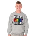 thumbnail image 4 of Worlds Gayest Brother Sibling Pride Men's Crewneck Sweatshirt Brisco Brands S, 4 of 6